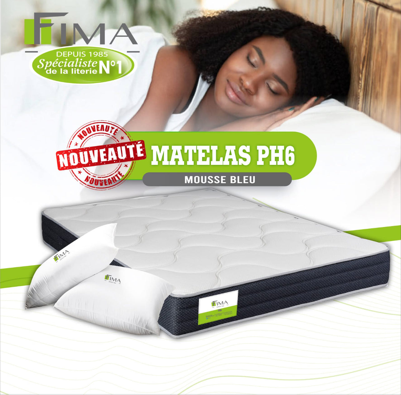 matelas orthopédique ph6 2 place ph6 épaisseur 18 habillage capitonnée conseillé pour les vieux personnes 140cmx190cmx18