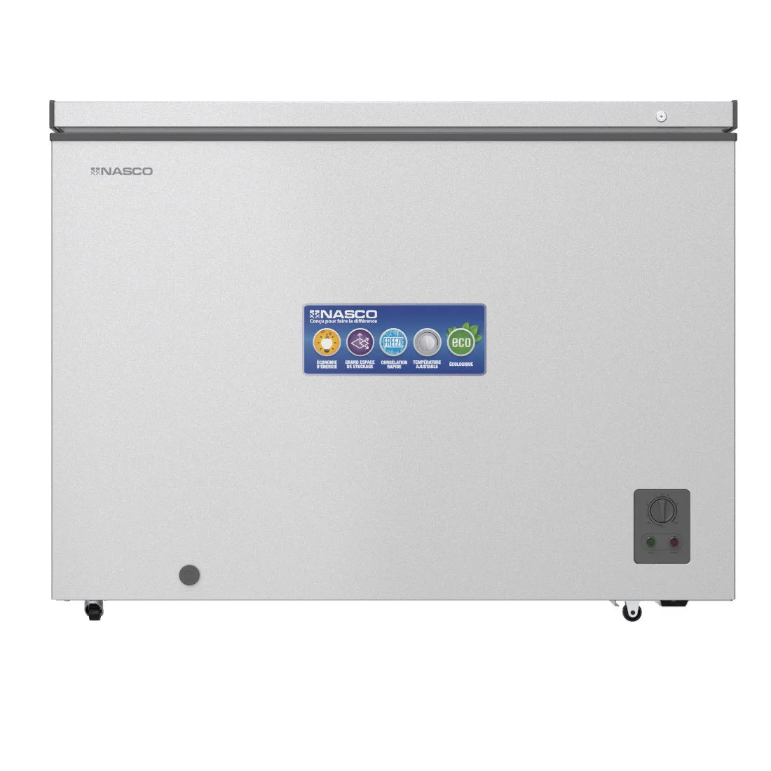 NASCO CONGELATEUR HORIZONTAL UNE PORTE GRIS AVEC SERRURE 295L- NAS-400WA